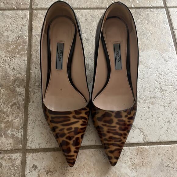 Prada Leopard Ombre Kitten-Heel Pump Honey - Picture 2 of 15